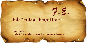 Fürster Engelbert névjegykártya