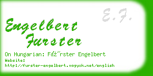 engelbert furster business card